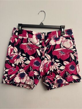 Talbots Shorts Floral Pink White Navy Size 6P